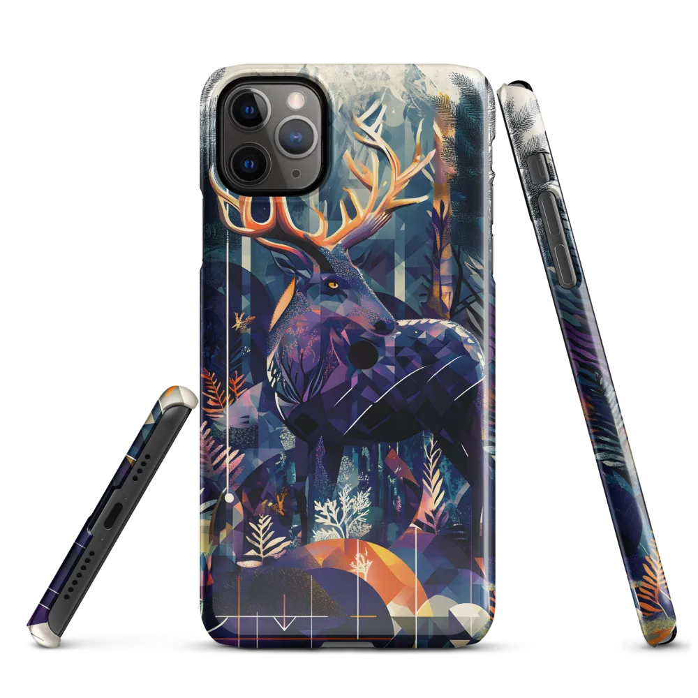 Majestic Serenity: A Geometric Forest Encounter | Phone Case |  11 Pro Max | Snap Case | Glossy