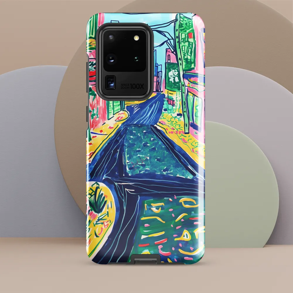 Dreamy Street in Vibrant Hues