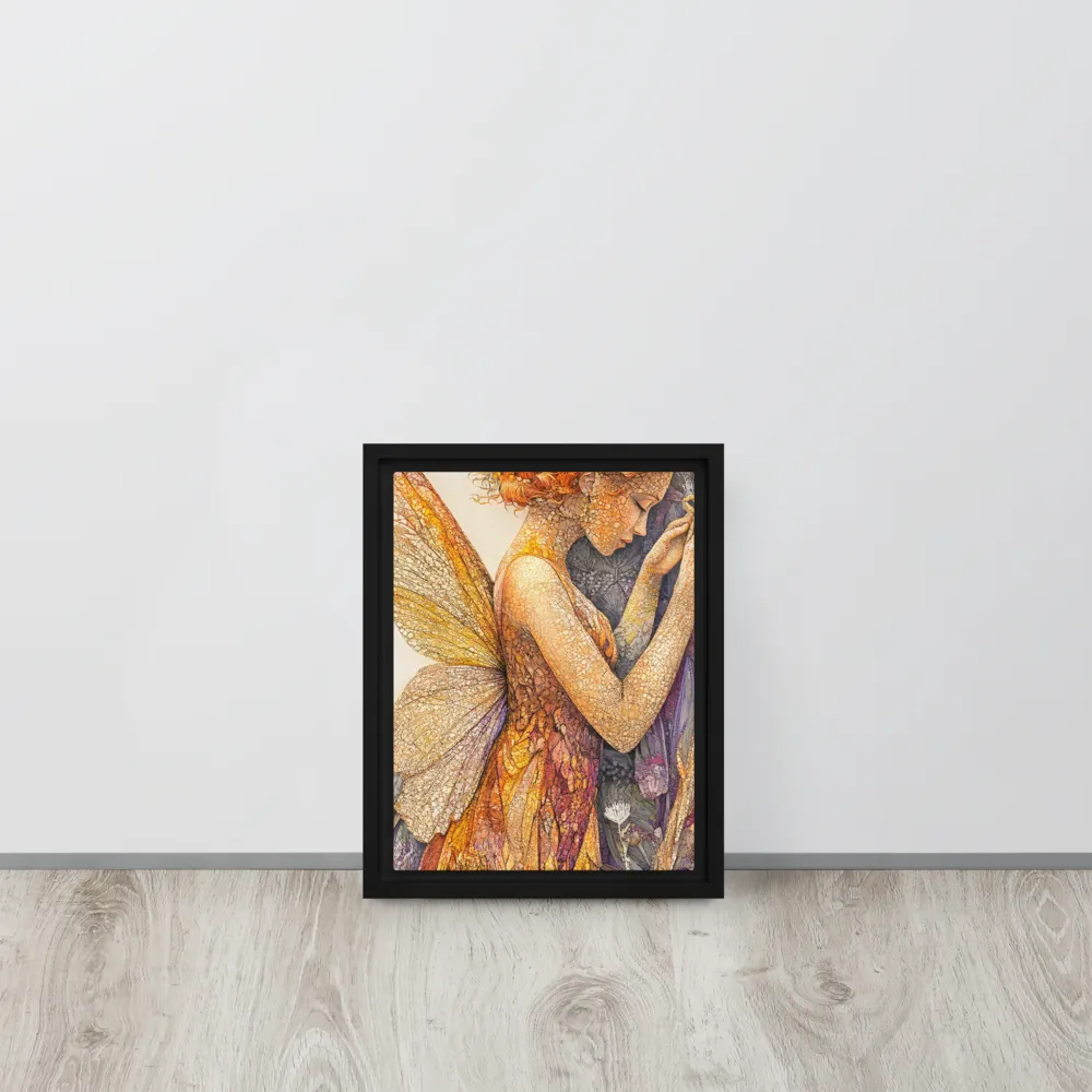 Whispers of the Frosted Meadow | Canvas with Black Frame | 9″×12″