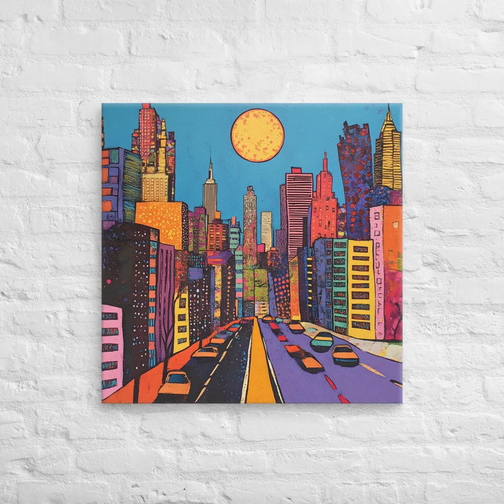 Urban Vibrance: A Pop Art Cityscape | Canvas | 28″×28″