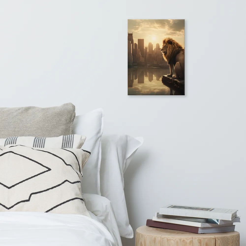 The Lion's Gaze Over the Urban Symphony
