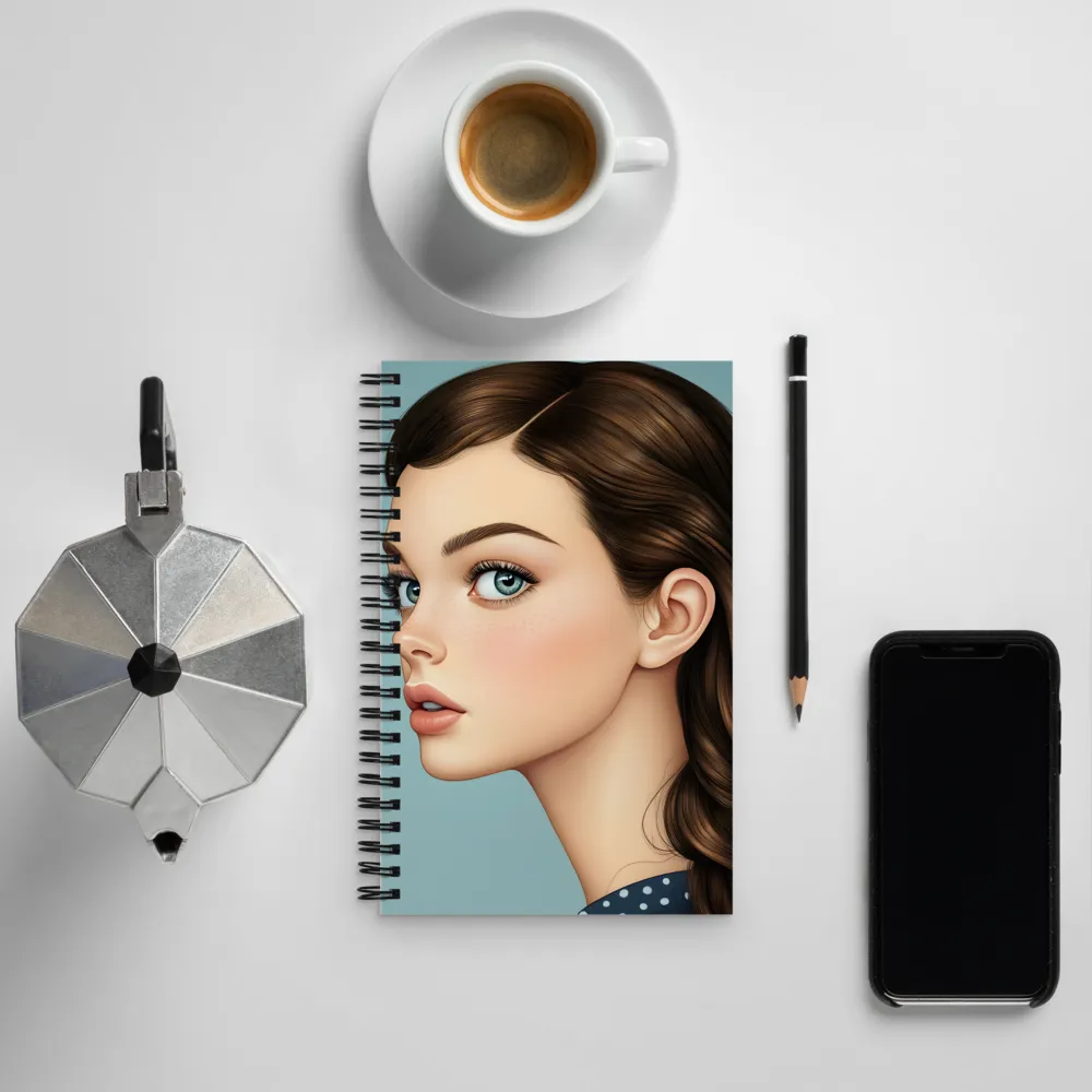 Captivating Gaze: A Modern Portrait | Spiral Notebook