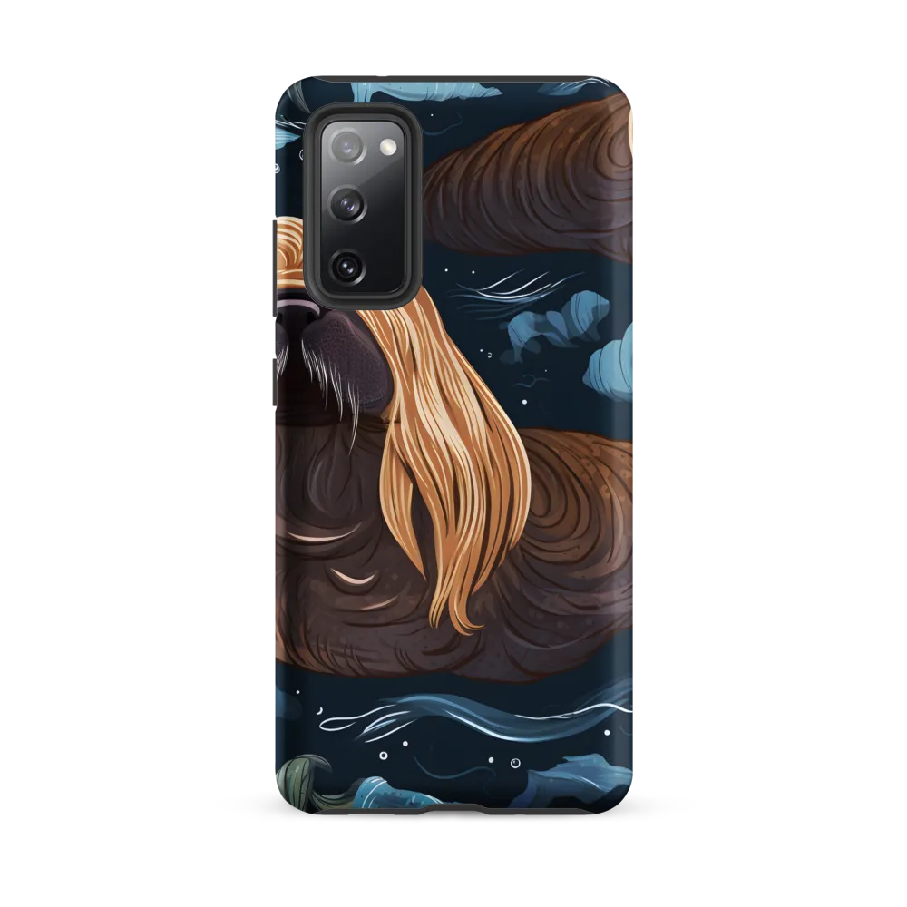 Whimsical Walruses in Deep Blue