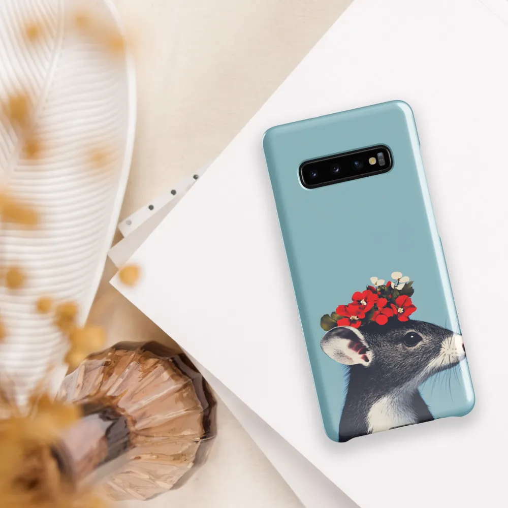 Whimsical Flora: A Mouse's Floral Crown | Phone Case |  S10 Plus | Snap Case | Glossy