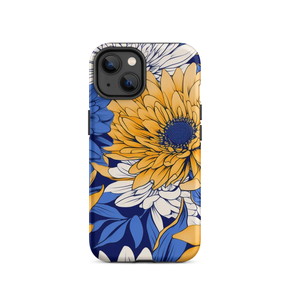 Floral Harmony in Blue and Yellow