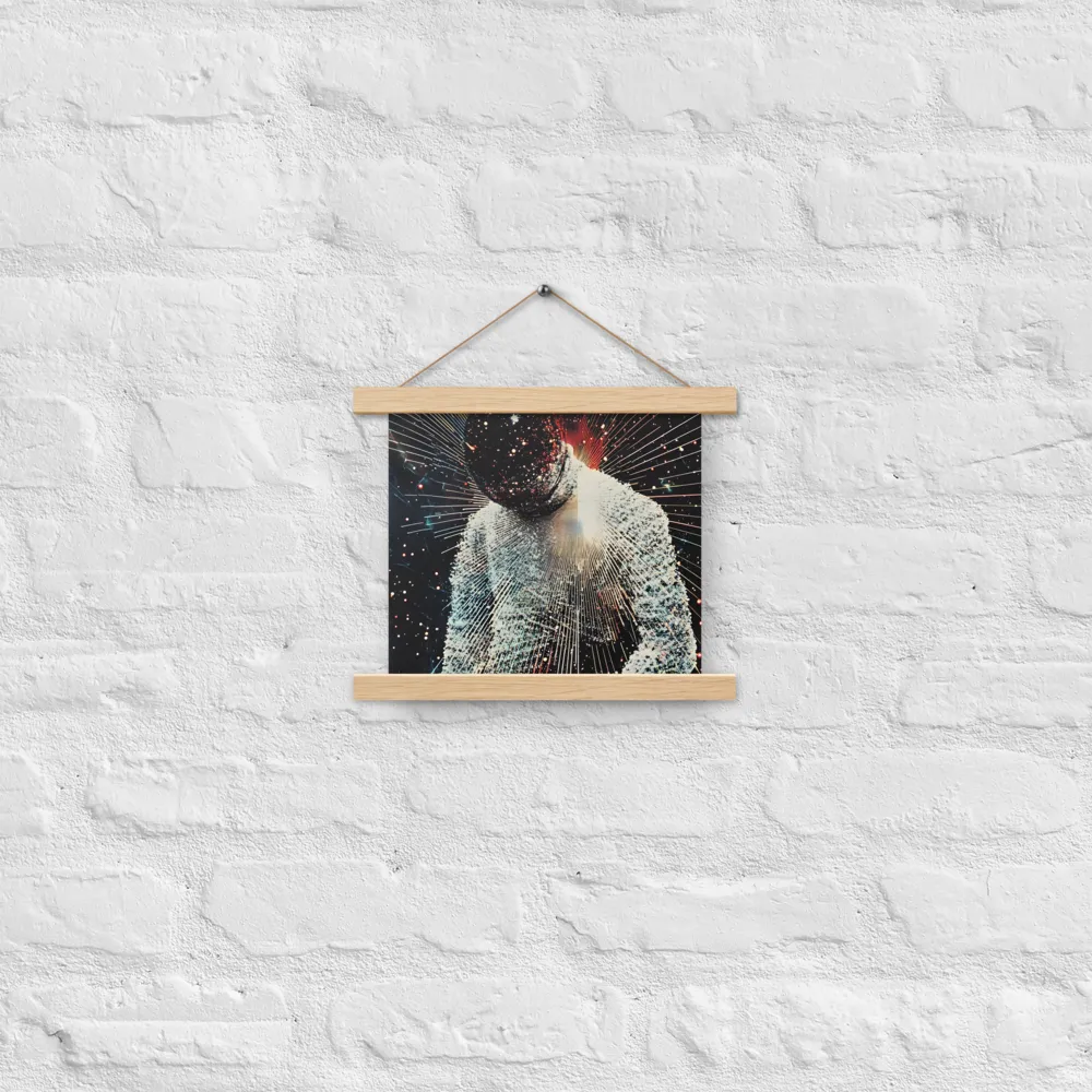 Ethereal Astronaut: A Journey Through the Cosmos | Poster With Oak Wood Hanger | 10″×10″