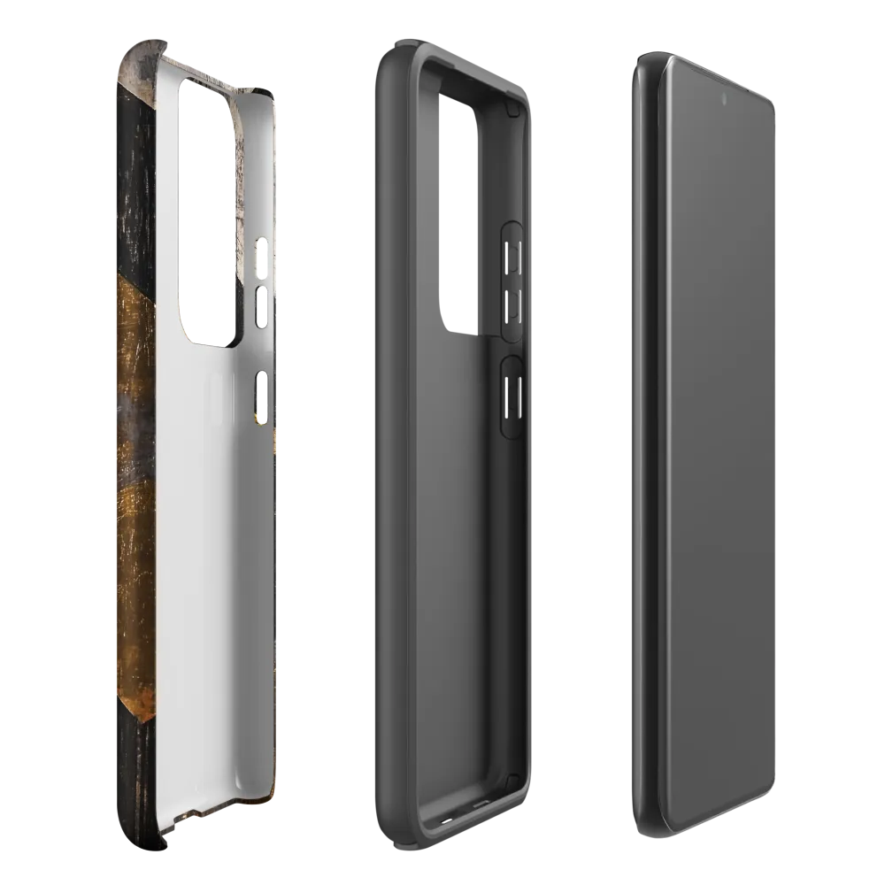 Geometric Harmony in Gold and Black | Phone Case |  S21 Ultra | Tough Case | Matte