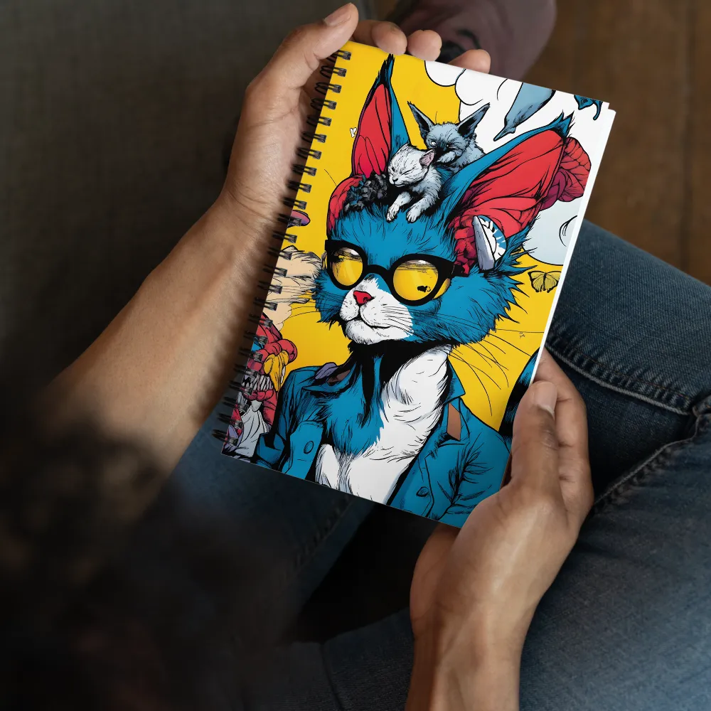 Whimsical Feline Coolness | Spiral Notebook