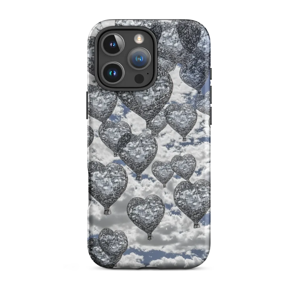 Stippled Hearts Over Cloudscape