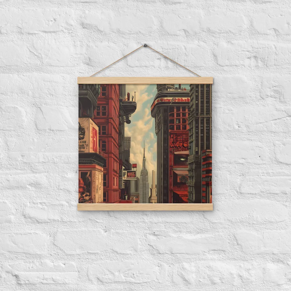 A Glimpse of Tomorrow: Urban Ambition | Poster With Oak Wood Hanger | 16″×16″