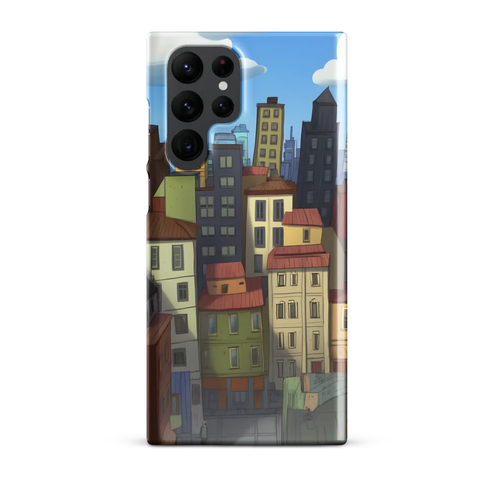 Urban Symphony: A Colorful Cityscape | Phone Case |  S22 Ultra | Snap Case | Glossy