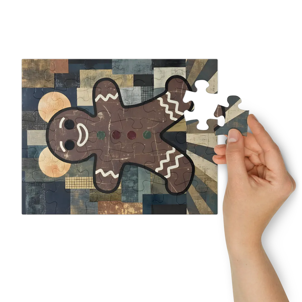 Patchwork Gingerbread 
 Jigsaw Puzzle in Tin Box