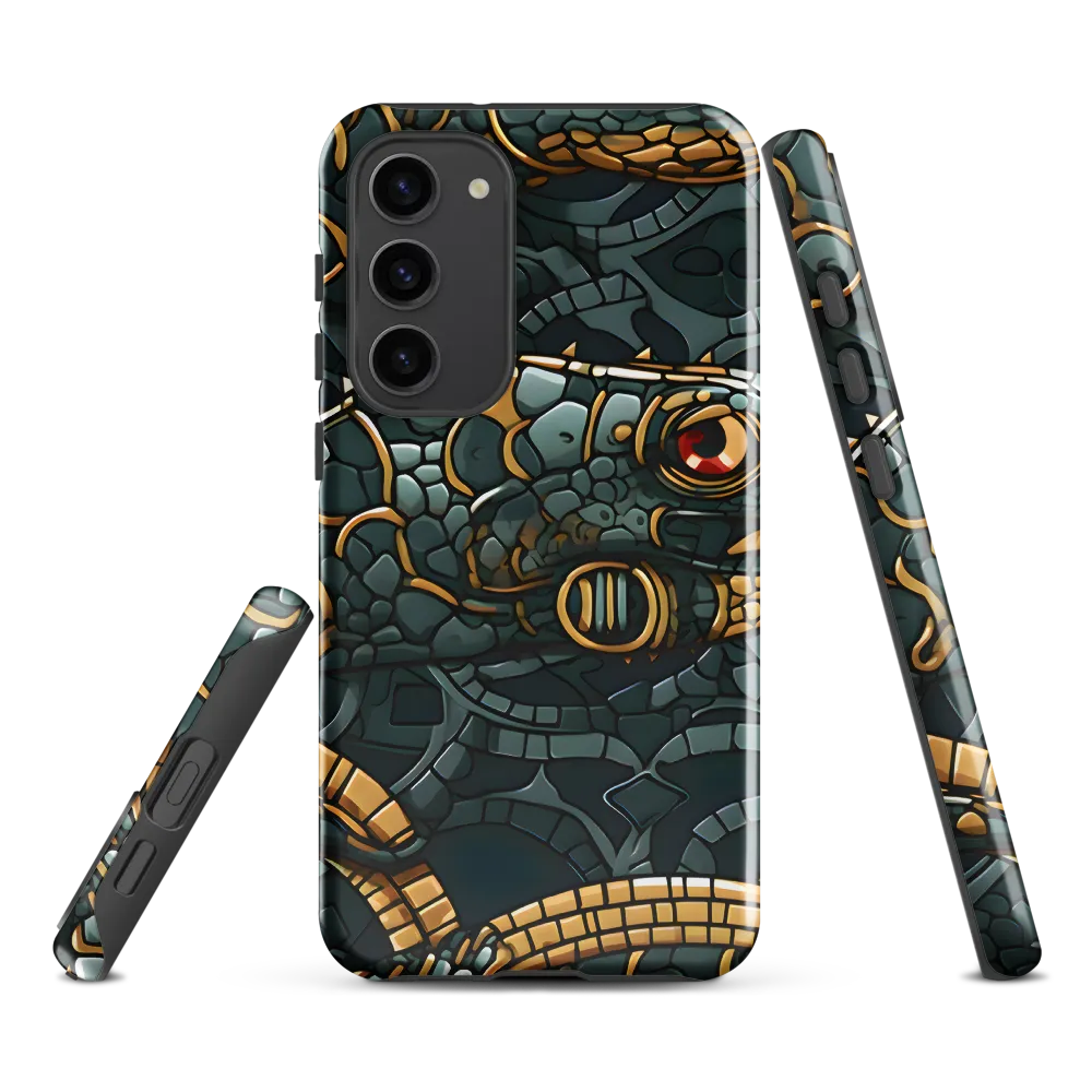Reptilian Elegance: A Digital Art Nouveau Tapestry