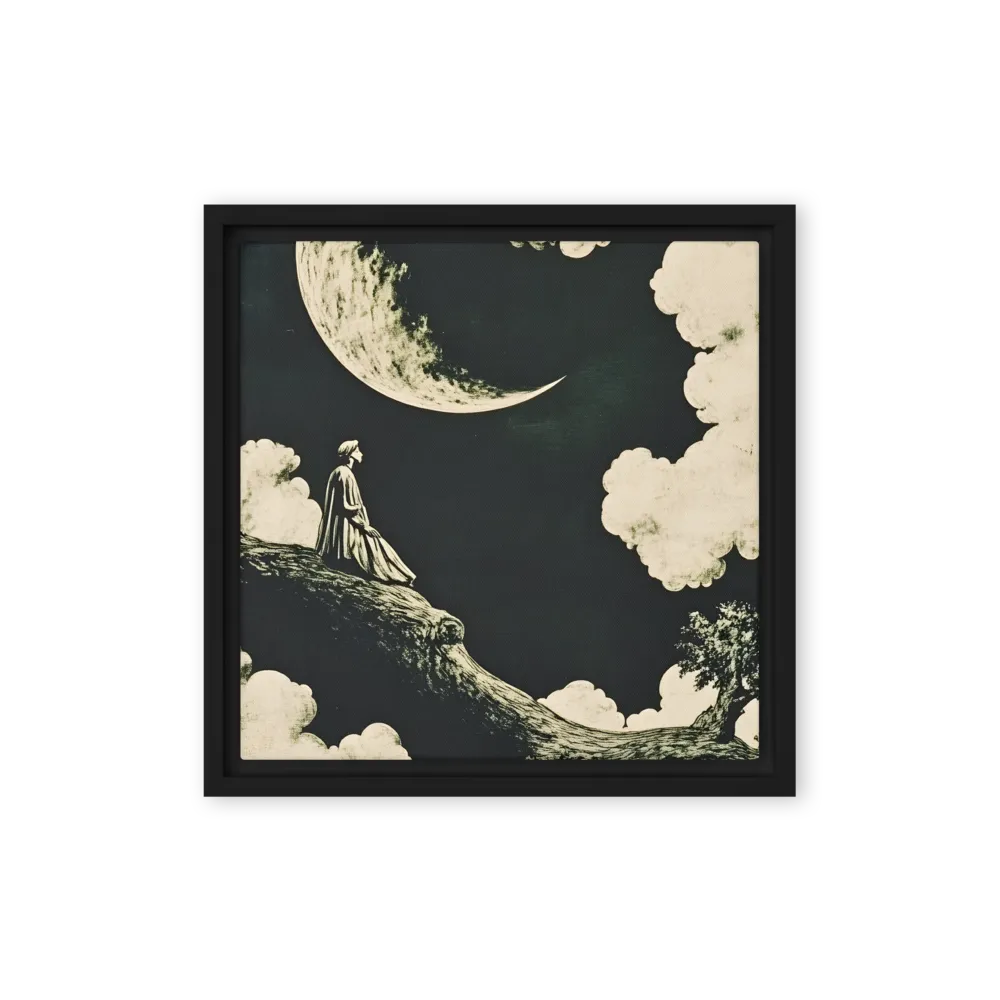 Whispers of the Moon | Canvas with Black Frame | 12″×12″