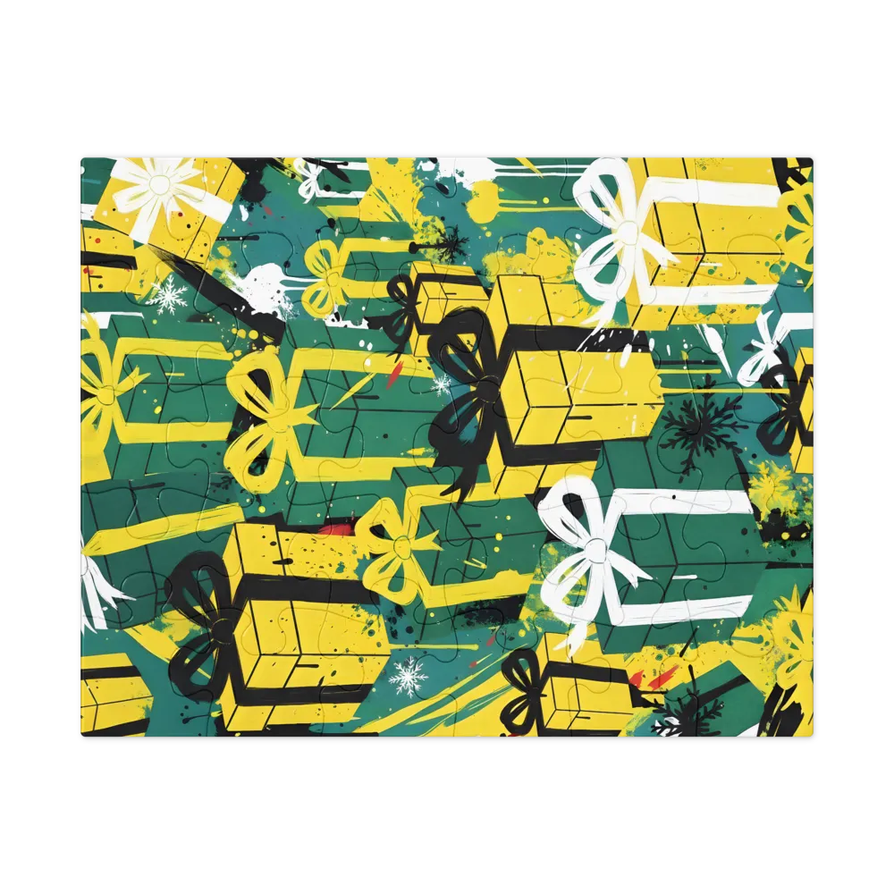 Gift Box Pattern 
 Jigsaw Puzzle in Tin Box