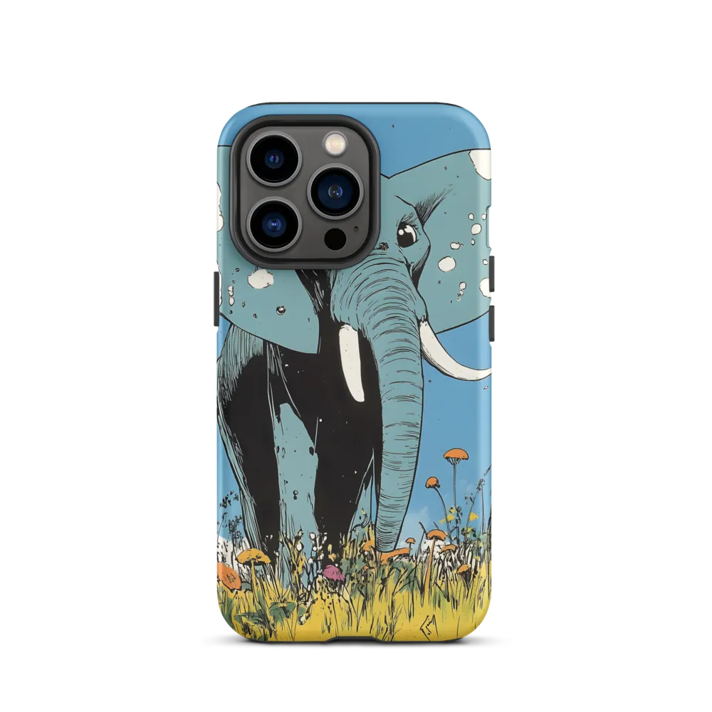 Whimsical Blue Elephant in Bloom