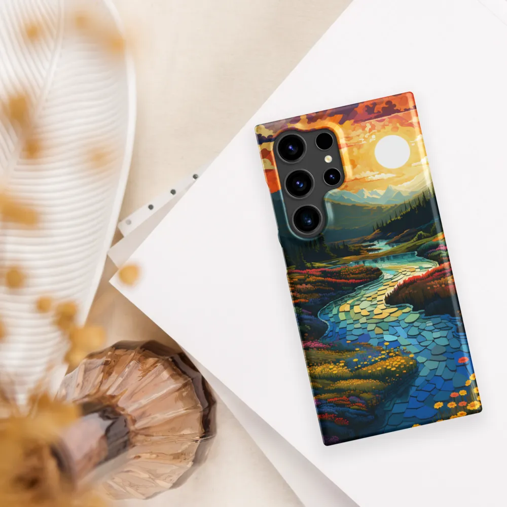 Serenity in Sunset: A Winding River's Embrace | Phone Case |  S24 Ultra | Snap Case | Matte