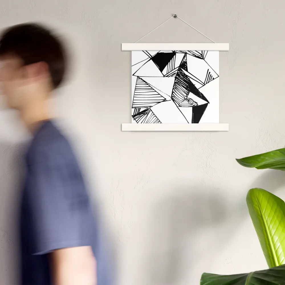 Dynamic Geometry in Ink | Poster With White Wood Hanger | 10″×10″