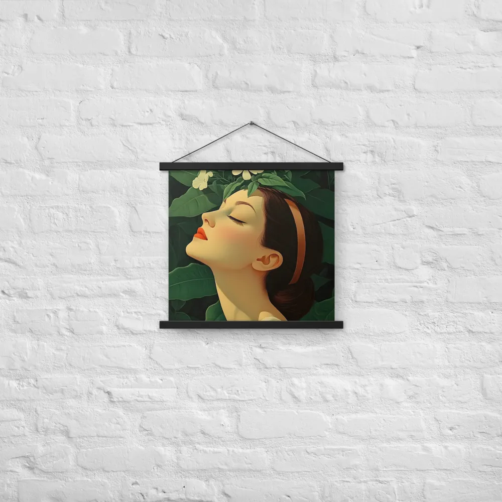 Serenity in Bloom | Poster With Black Wood Hanger | 18″×18″