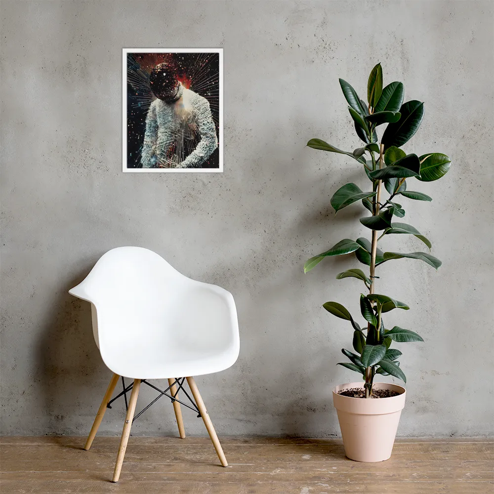 Ethereal Astronaut: A Journey Through the Cosmos | Poster with White Frame | 16″×20″