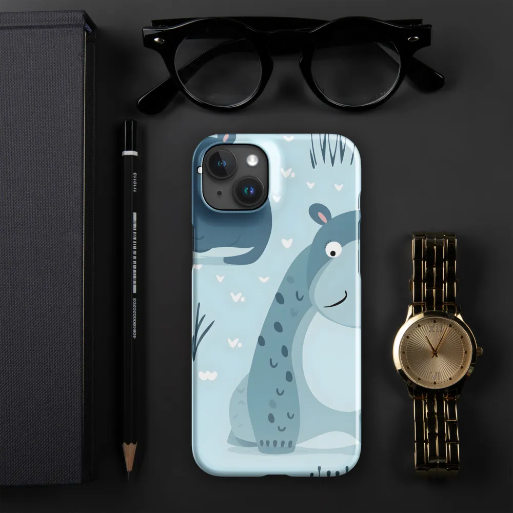 Whimsical Hippo Delight | Phone Case |  15 Plus | Snap Case | Glossy