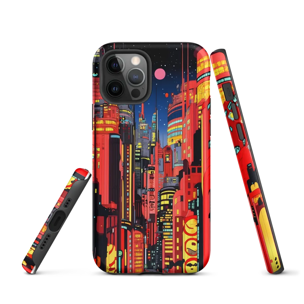 Neon Dreams: A Cyberpunk Cityscape | Phone Case |  12 Pro | Tough Case | Matte
