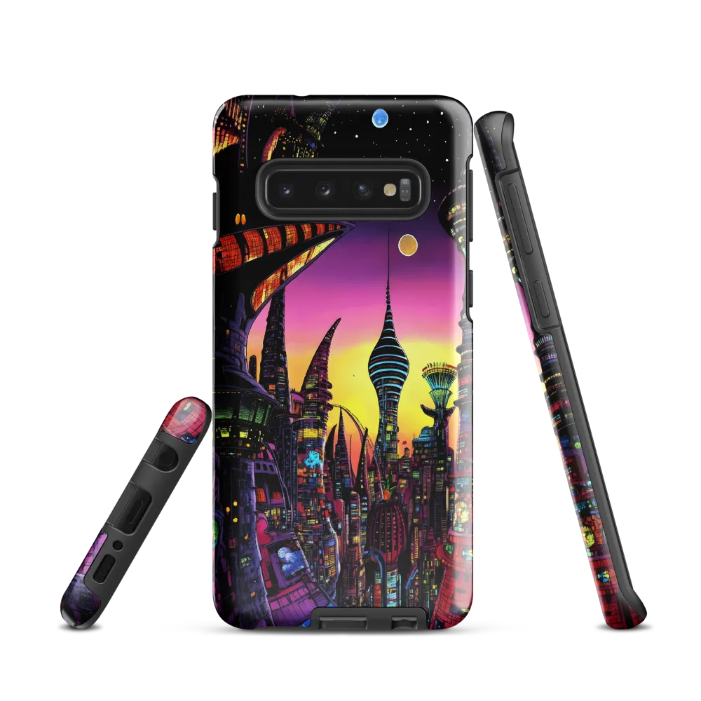 Futuristic Cityscape at Dusk | Phone Case |  S10 | Tough Case | Glossy
