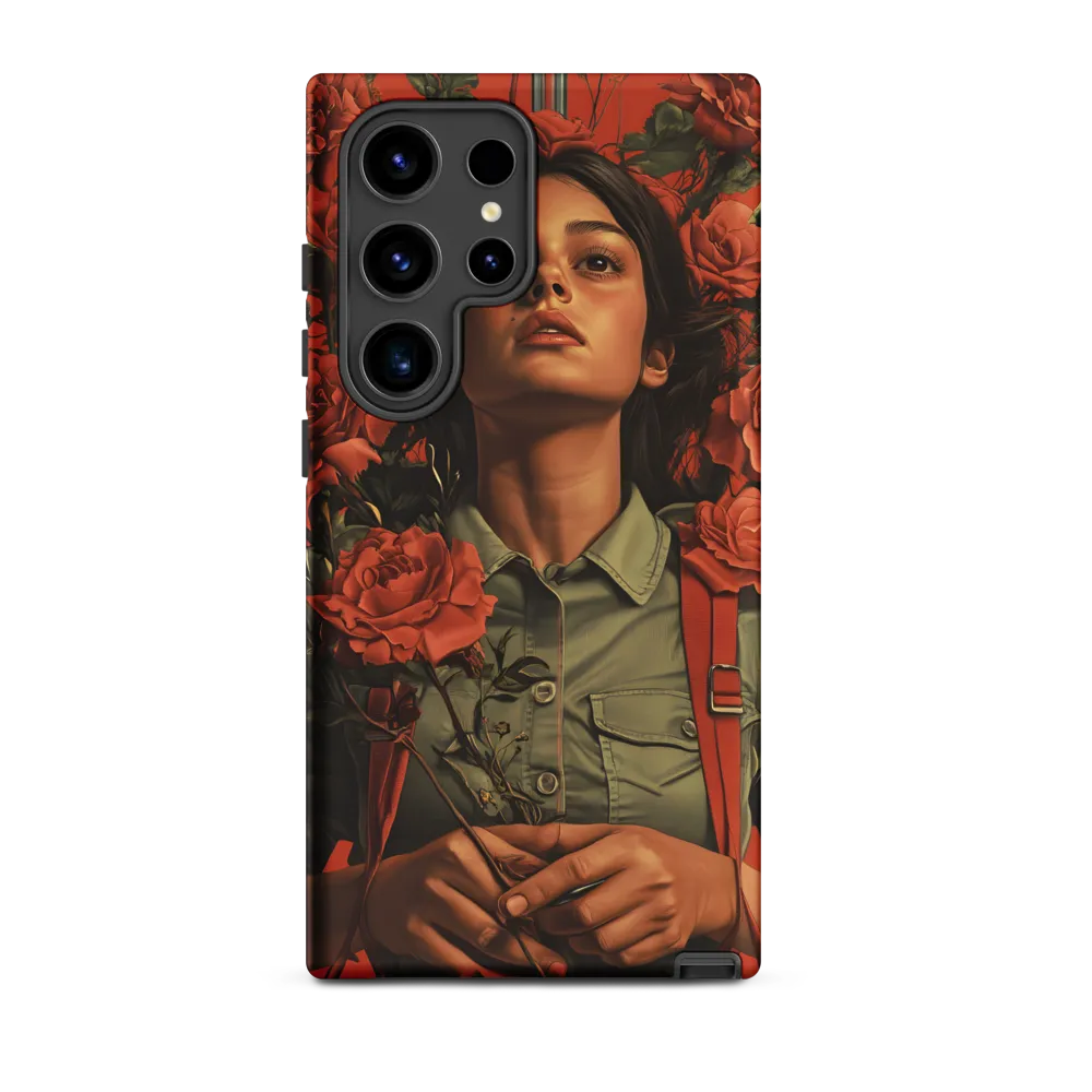 Harmony and Strength: A Portrait Among Roses