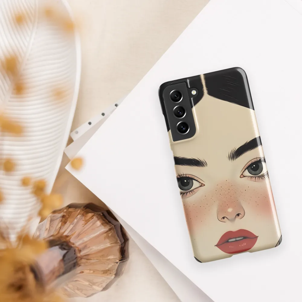 Serenity Captured: A Modern Portrait | Phone Case |  S21 FE | Snap Case | Glossy
