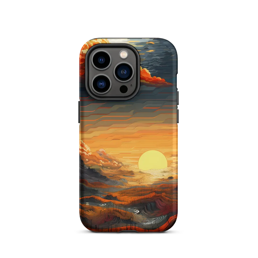 Ethereal Sunset: A Serene Landscape in Flowing Forms