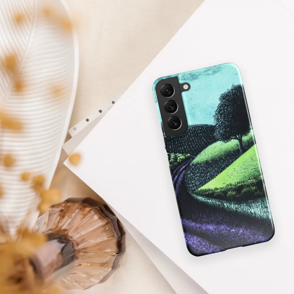 Winding Serenity: A Modern Landscape | Phone Case |  S22 Plus | Snap Case | Glossy
