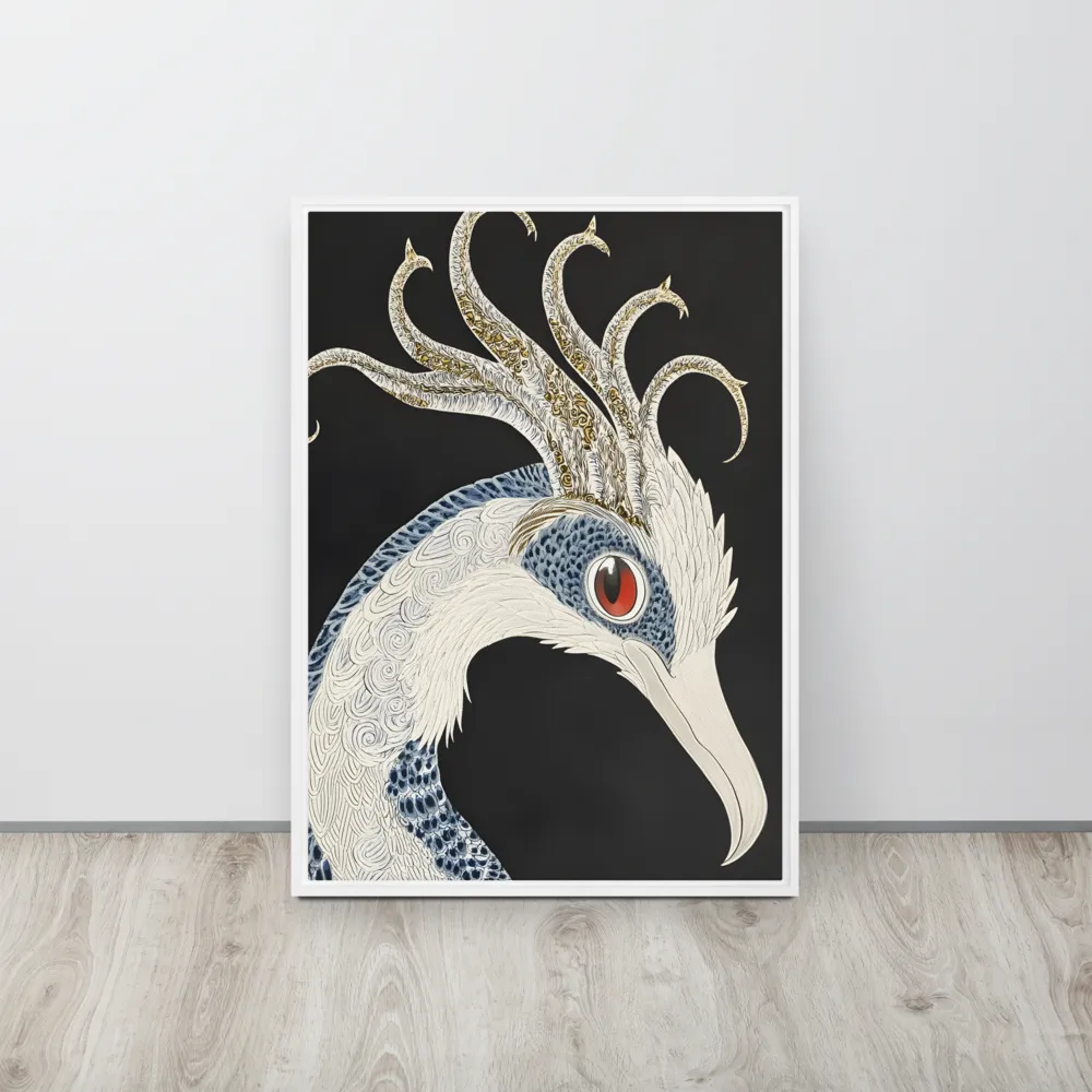 Elegance of the Majestic Peacock | Canvas with White Frame | 20″×28″