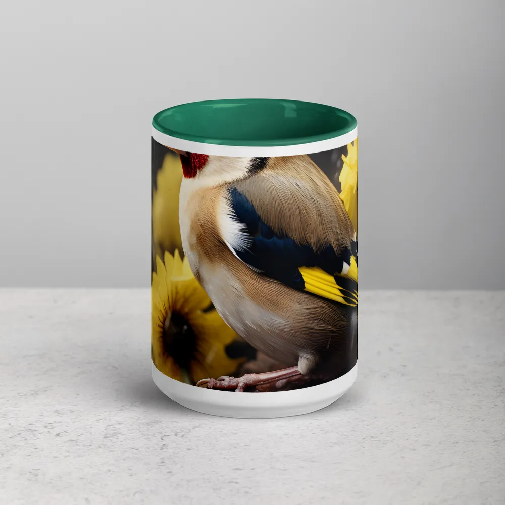Harmony in Nature: A Goldfinch Amidst Blooms