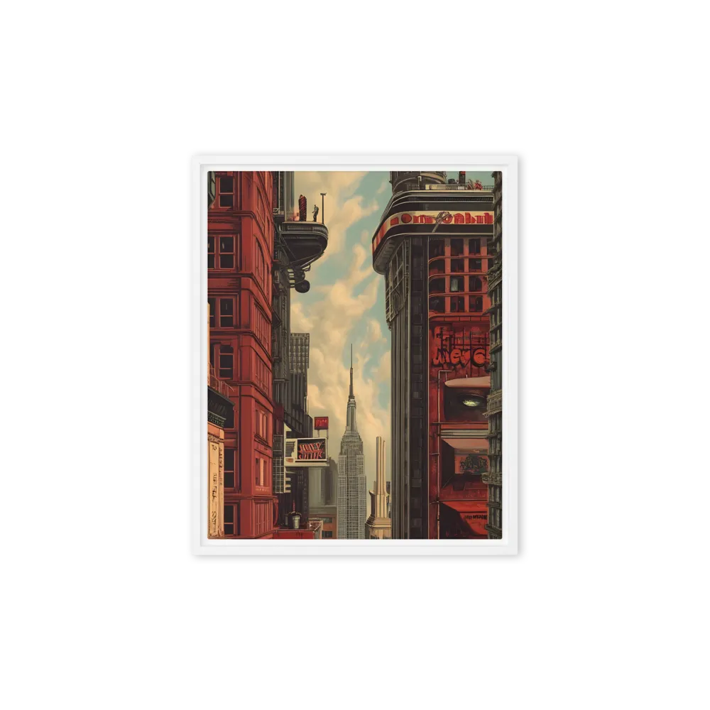 A Glimpse of Tomorrow: Urban Ambition | Canvas with White Frame | 8″×10″