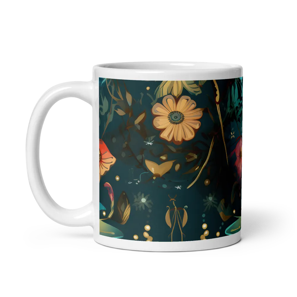 Whimsy in Flora: An Art Nouveau Journey | Mug with White inside | 11 oz