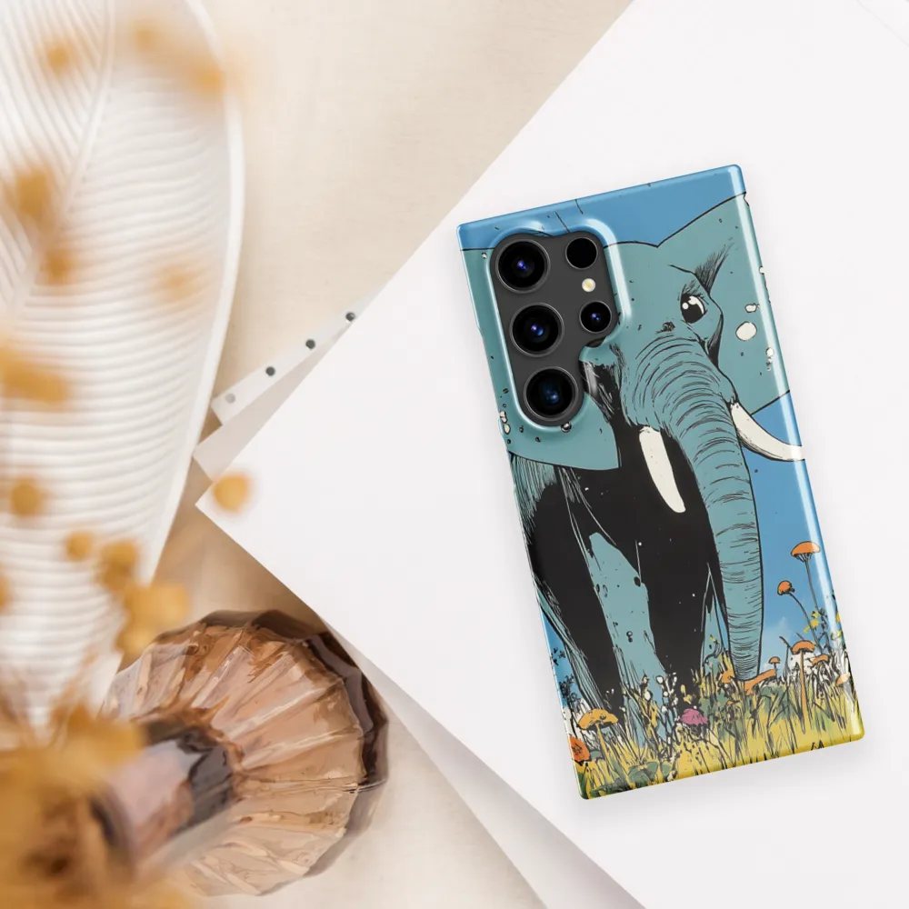 Whimsical Blue Elephant in Bloom