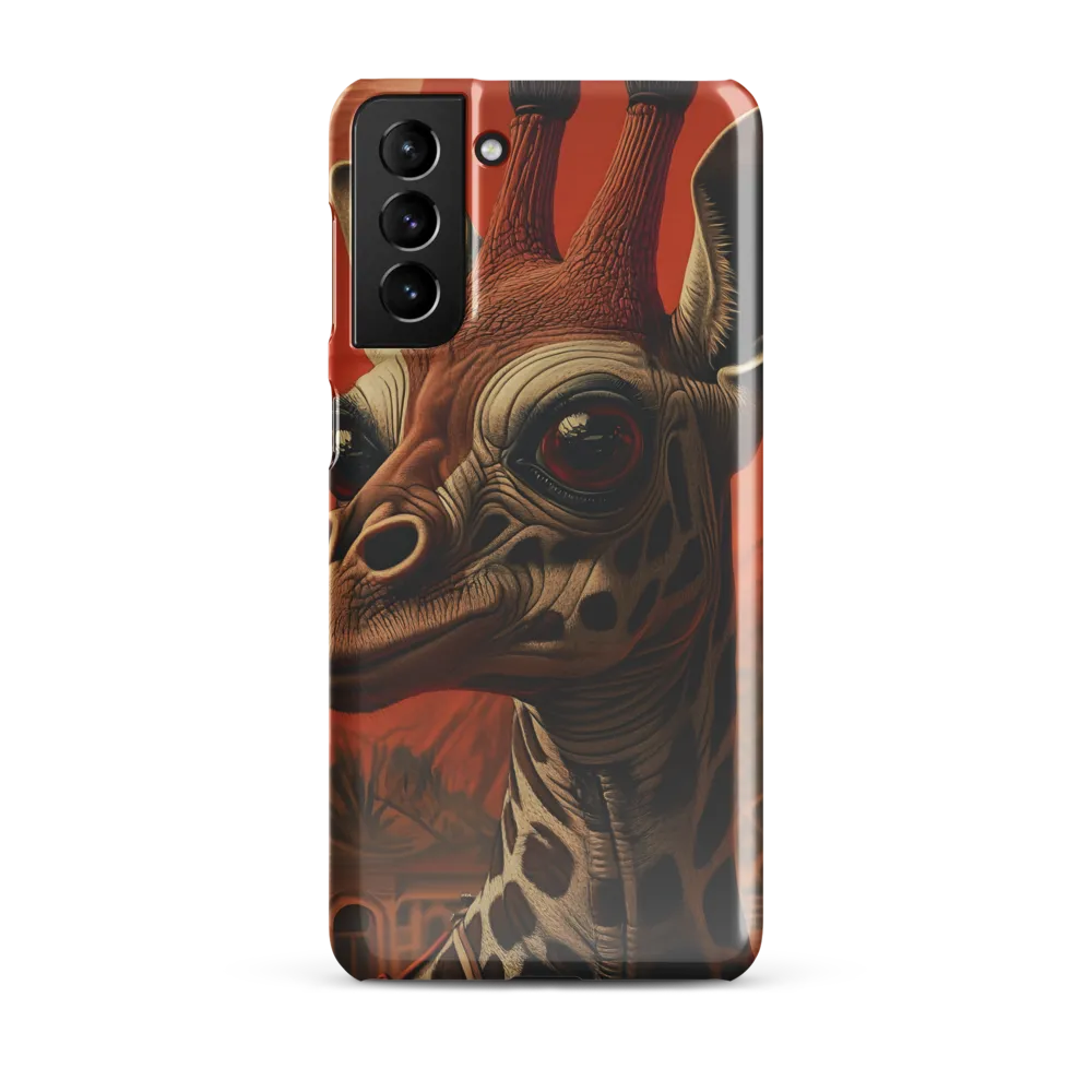 Whimsical Giraffe in an Orange Dreamscape