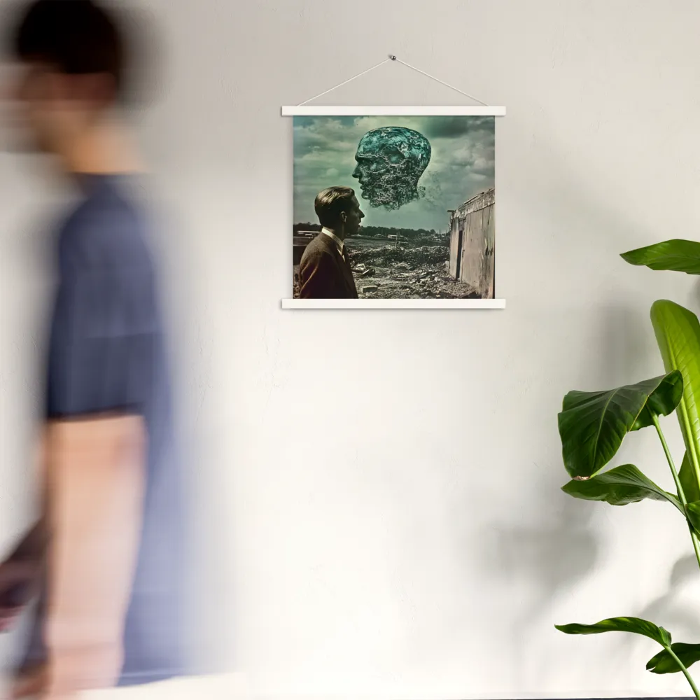 Ethereal Reflections: Identity in a Fragmented World | Poster With White Wood Hanger | 18″×18″