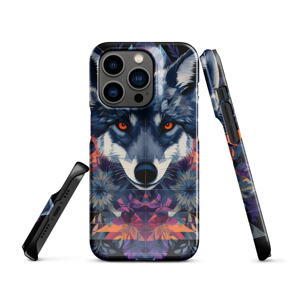Mystical Wolf Amidst Floral Geometry