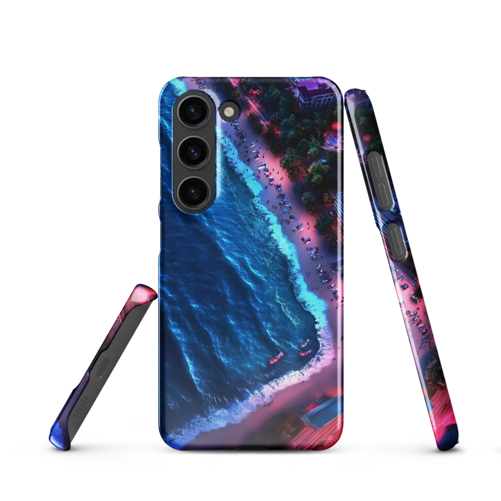 Twilight Reflections: A Serene Beach Aerial | Phone Case |  S23 | Snap Case | Glossy