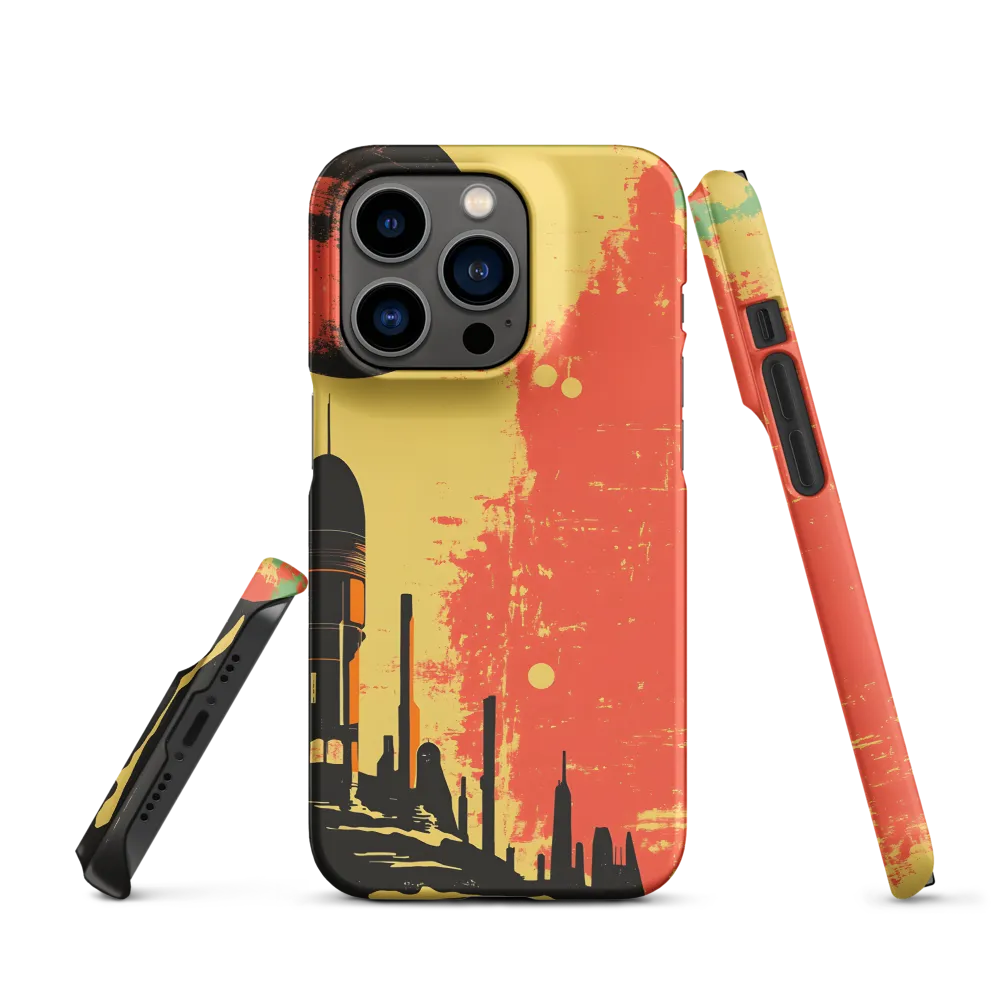 Journey to the Stars: A Retro-Futuristic Landscape | Phone Case |  14 Pro | Snap Case | Matte
