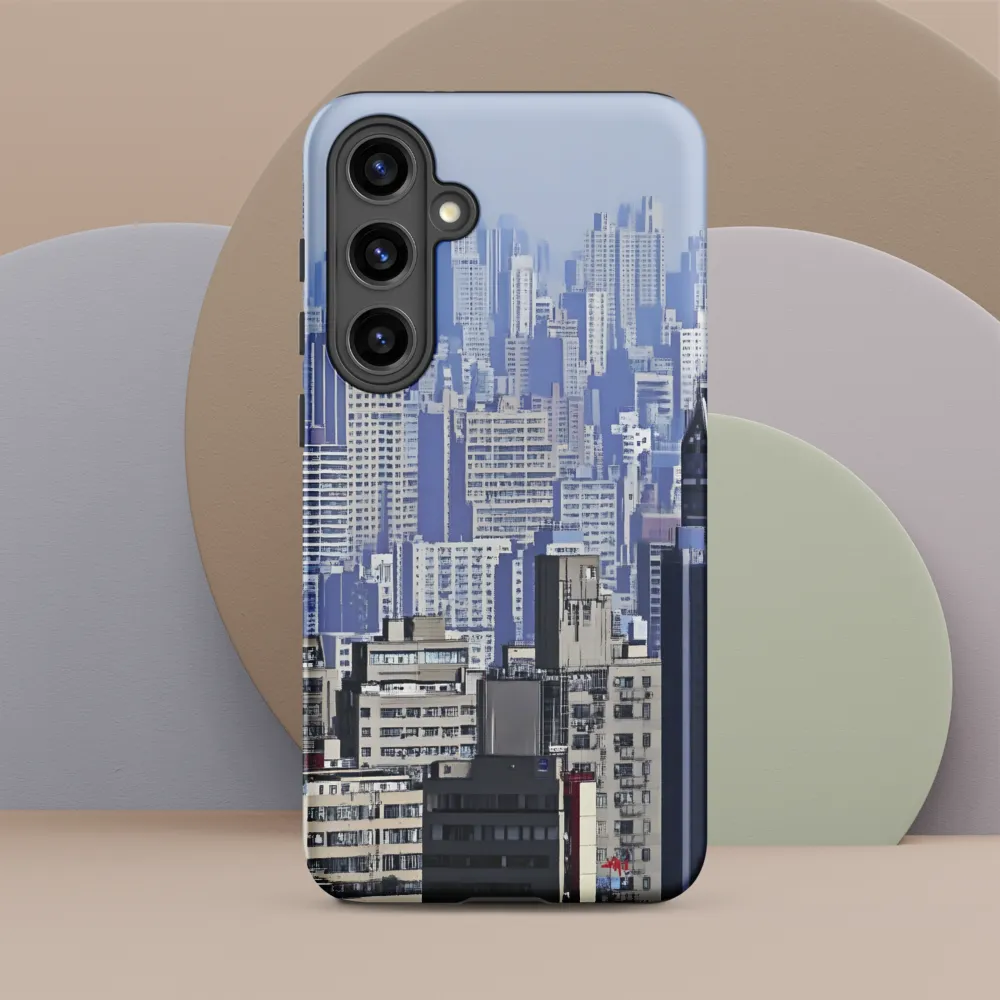 Urban Symphony: A Cityscape in Blues and Grays | Phone Case |  S24 Plus | Tough Case | Matte