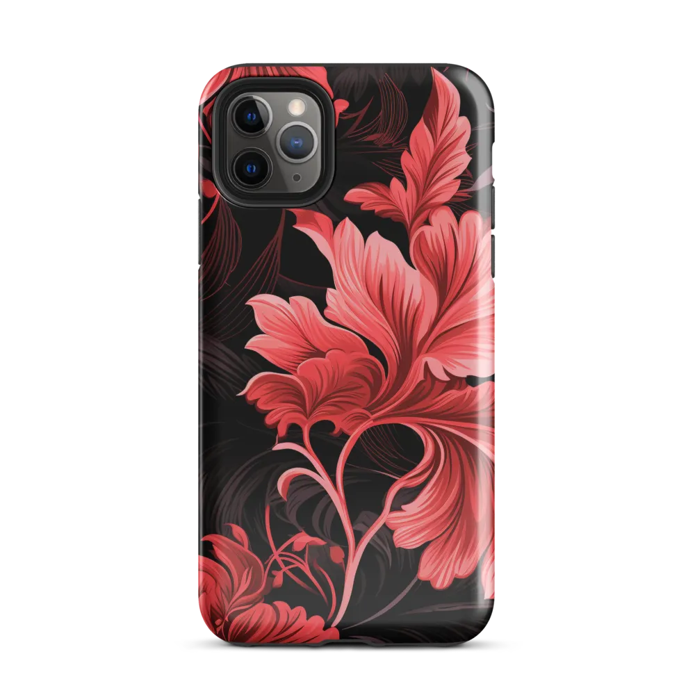 Tropical Elegance in Red | Phone Case |  11 Pro Max | Tough Case | Glossy