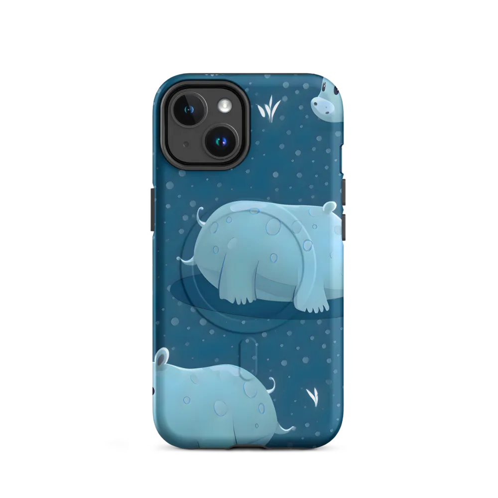 Whimsical Hippo Play | Phone Case |  14 | MagSafe® Tough Case | Matte