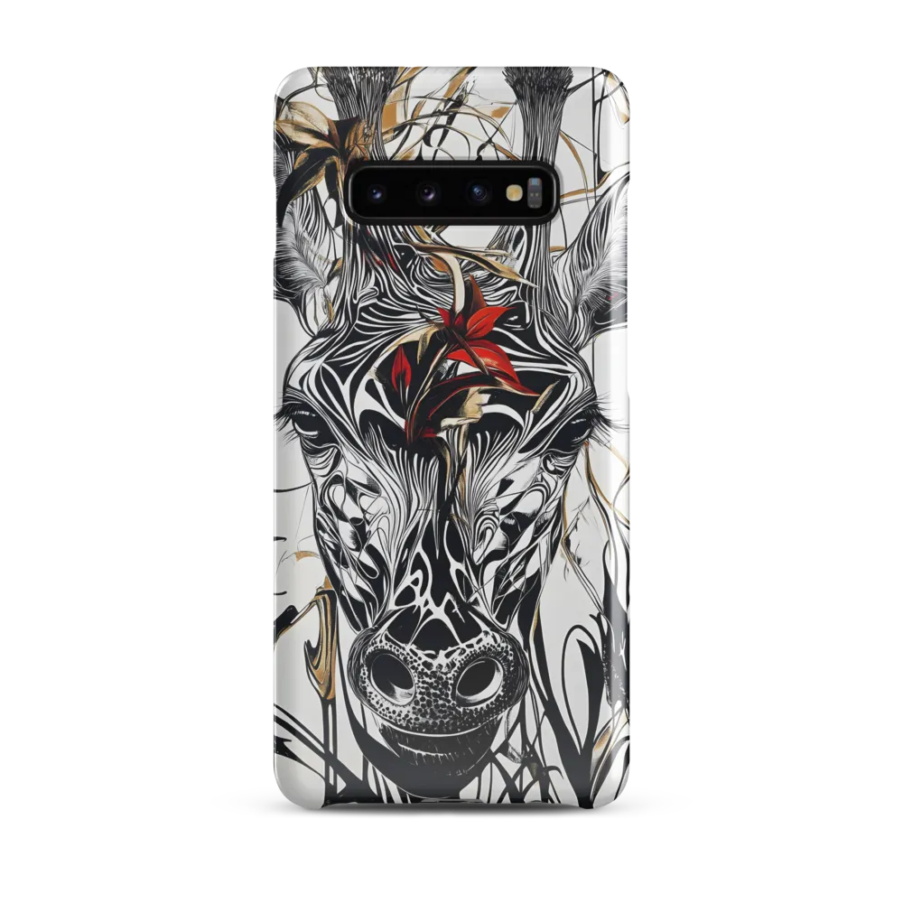 Floral Elegance: The Giraffe's Portrait | Phone Case |  S10 Plus | Snap Case | Glossy