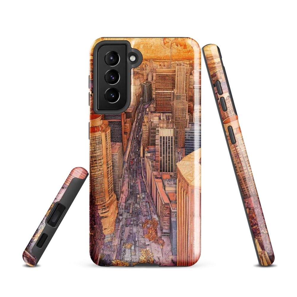 Mosaic Cityscape at Dusk