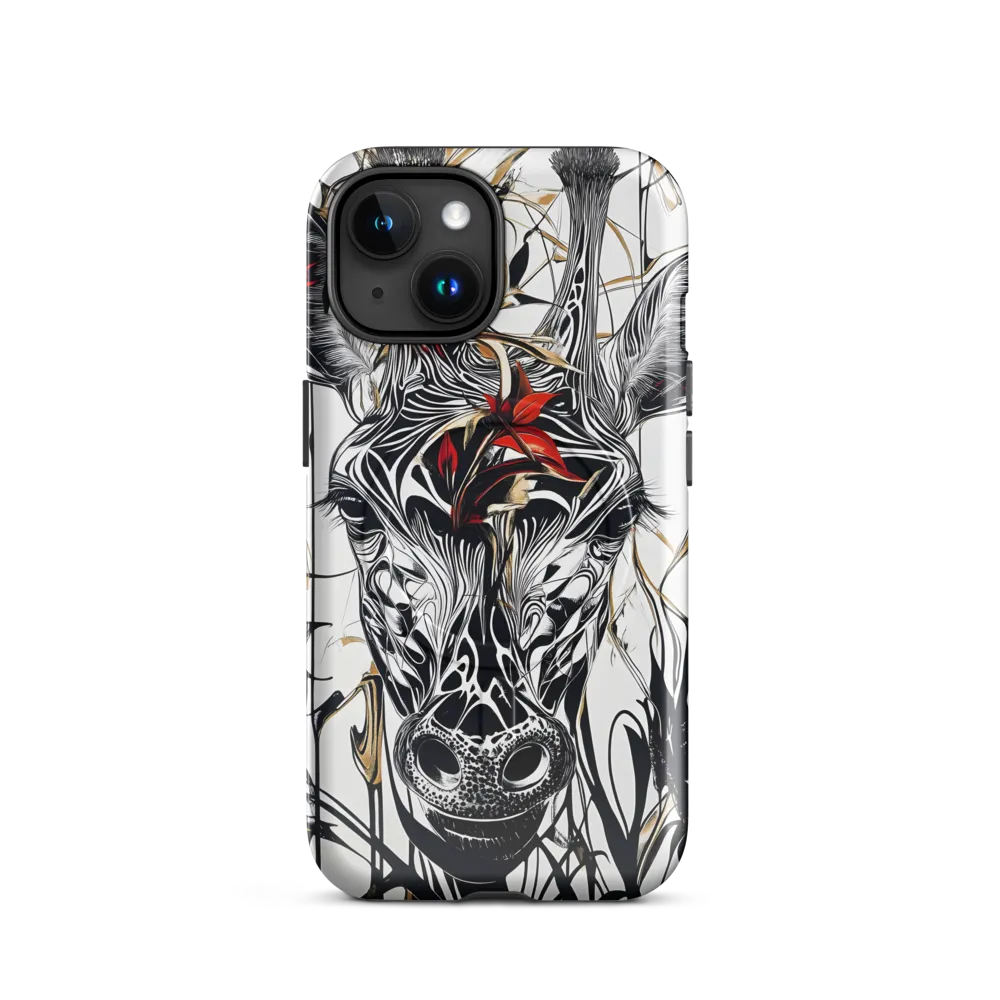 Floral Elegance: The Giraffe's Portrait