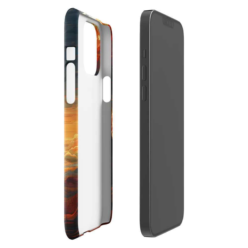 Ethereal Sunset: A Serene Landscape in Flowing Forms | Phone Case |  13 Pro Max | Snap Case | Glossy