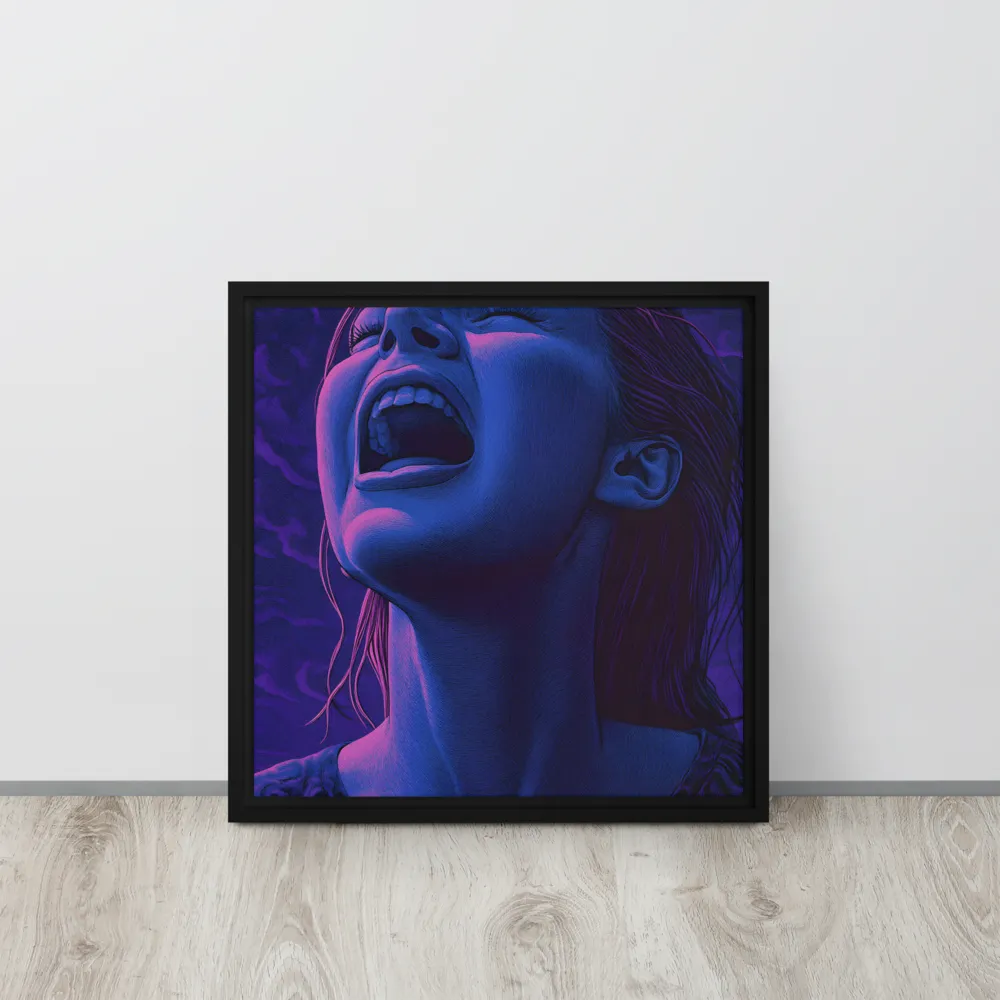 Echoes of Anguish | Canvas with Black Frame | 16″×16″