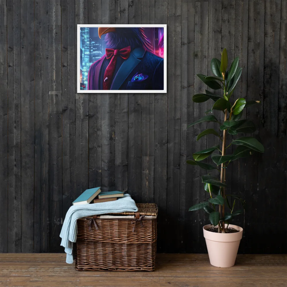 The Dapper Avian | Canvas with White Frame | 18″×24″